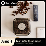SprayBottleForReducingCoffeePowerStatic&CoffeeBeansJarForKitchenFoodStorageContainerCansFreshKeepingMoistureProof