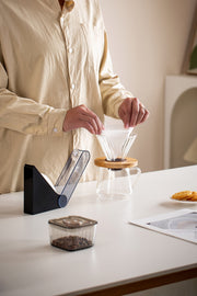 SongBean Coffee Filter Paper Storage Box Food-Grade Acrylic BlackWhite Filter Case with Anti-Slip & Thickened Container Home