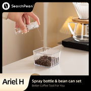 SprayBottleForReducingCoffeePowerStatic&CoffeeBeansJarForKitchenFoodStorageContainerCansFreshKeepingMoistureProof