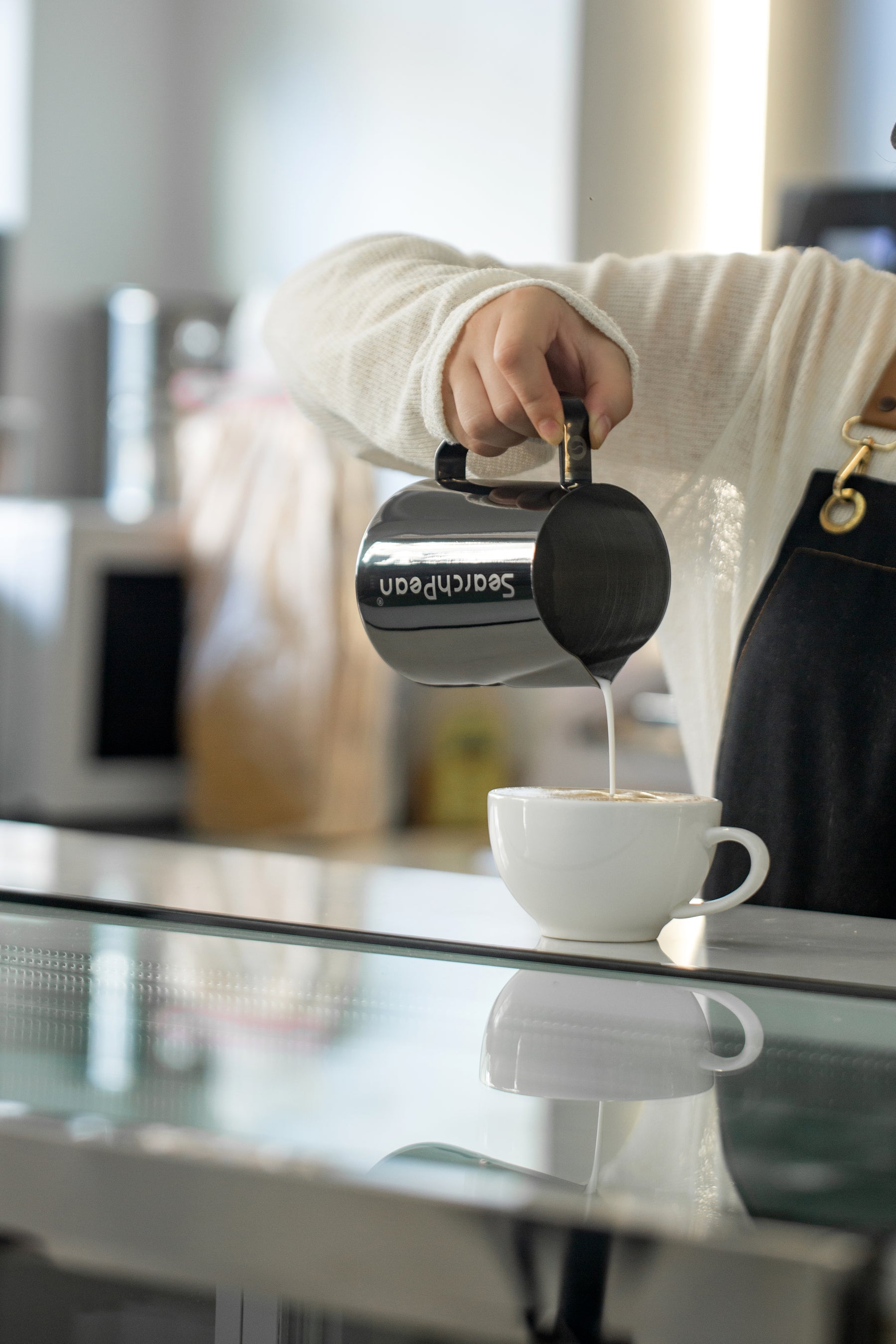 SongBean 600ML/700ML Milk Frothing Pitcher, Steaming Stainless Steel Coffee Cappuccino Latte Art Barista Man Woman Gift