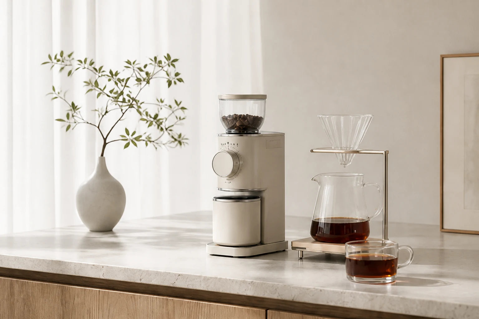 A calm SongBean coffee corner in natural morning light